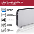 BLACK+DECKER 2.2kW Smart Convection Turbo Heater, 3 Heat Settings, Adjustable Thermostat, 24 Hour Timer, WiFi App Control - White, BXCV41014GB MegaBDM