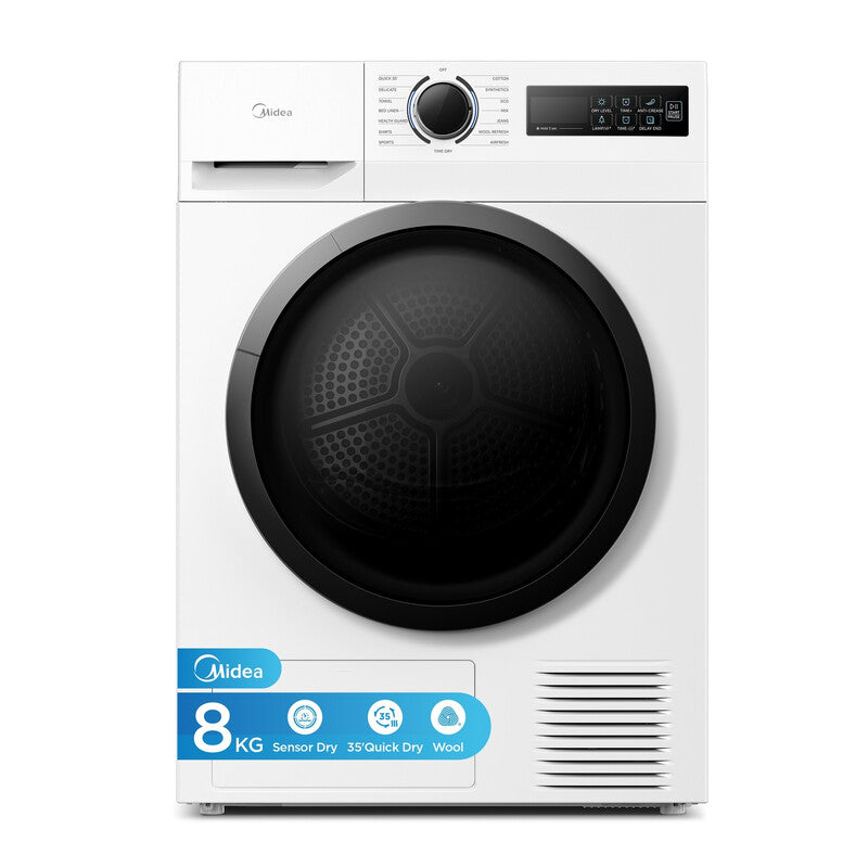 Midea MD110H80D/W-UK 8kg Heat Pump Tumble Dryer - White - A++ Rated MegaBDM