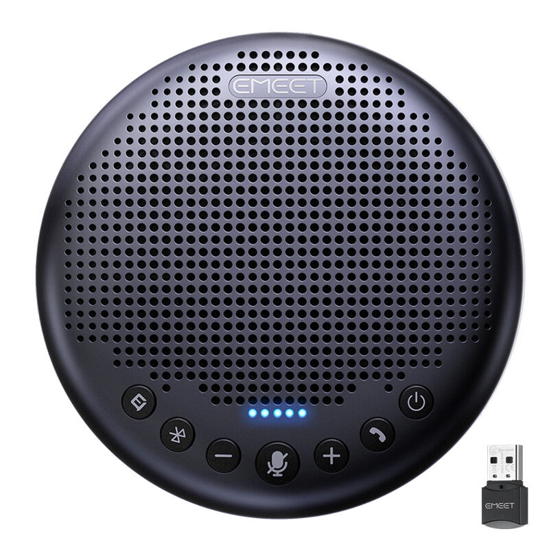 EMEET 8-Mic Bluetooth Conference Speaker, 360° Voice Pickup, AI Noise Reduction, Dual Connection, 5W Speaker Lunaplus MegaBDM