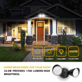 LUTEC 5000K Black Twin LED Spotlight Floodlight Outdoor Wall Light 2-Head Adjustable Security Light