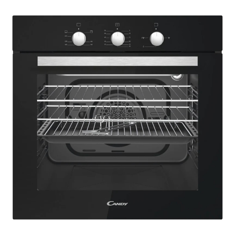 Candy 60 cm Gas Oven, 4F, 54 Litre Capacity, Mechanical Timer, Black MegaBDM