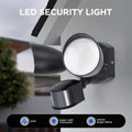 LUTEC 20W LED Security Flood Light, 1700LM 4000K, Outdoor Wall Light with Sensor, Integrated Twin Heads, for Patio, Garden, Yard, Black MegaBDM