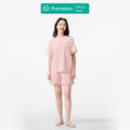 Purcotton Women's Antibacterial Knit Loungewear Set - Shorts Style - Comfortable Skin-Friendly - Restful & Casual Style - Calm Pink - Top: 160/84A; Bottom: 160/68A MegaBDM
