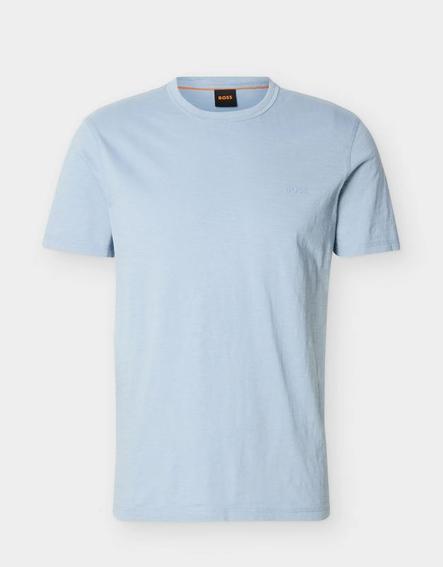 BOSS Cotton Jersey T-Shirt with a Twill Patch - Light/Pastel Blue MegaBDM