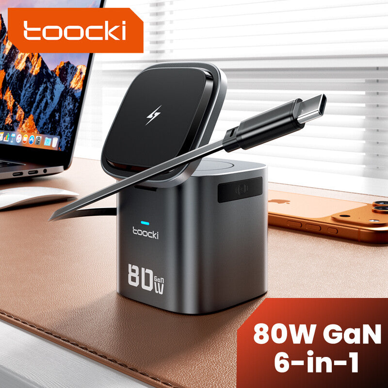 Toocki Magnetic Wireless Charger for iPhone: Foldable 3 in 1 Charging Station for Multiple Apple Devices - Travel Charging Pad Dock for Apple Watch iPhone 17 16 15 14 13 12 Pro Max Plus & AirPod MegaBDM