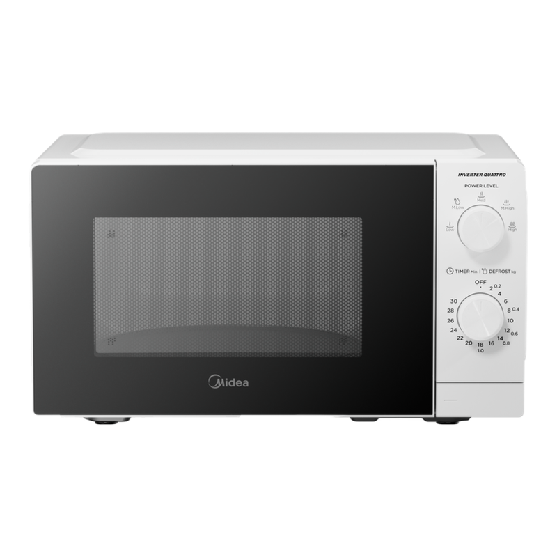 Midea 20L Manual Solo Microwave, Energy-Saving Mode, MET Inverter Technology, 700W, Compact, White - MMOP01MZ-WH MegaBDM