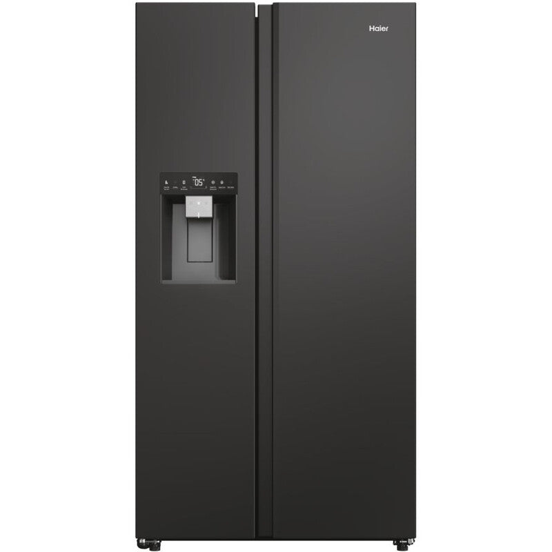 Haier HSW79F18DIPT Series 7 American Fridge Freezer with Plumbed Water & Ice - Platinum Inox - D Rated MegaBDM