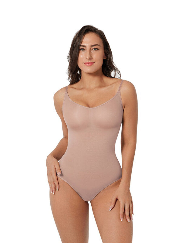 FeelinGirl Everyday Wear Seamless Comfortable Hip-Hugging Panties Ruched Bust Bodysuit for Women 3XL/4XL Skin, Couple Gift Perfect Gift MegaBDM