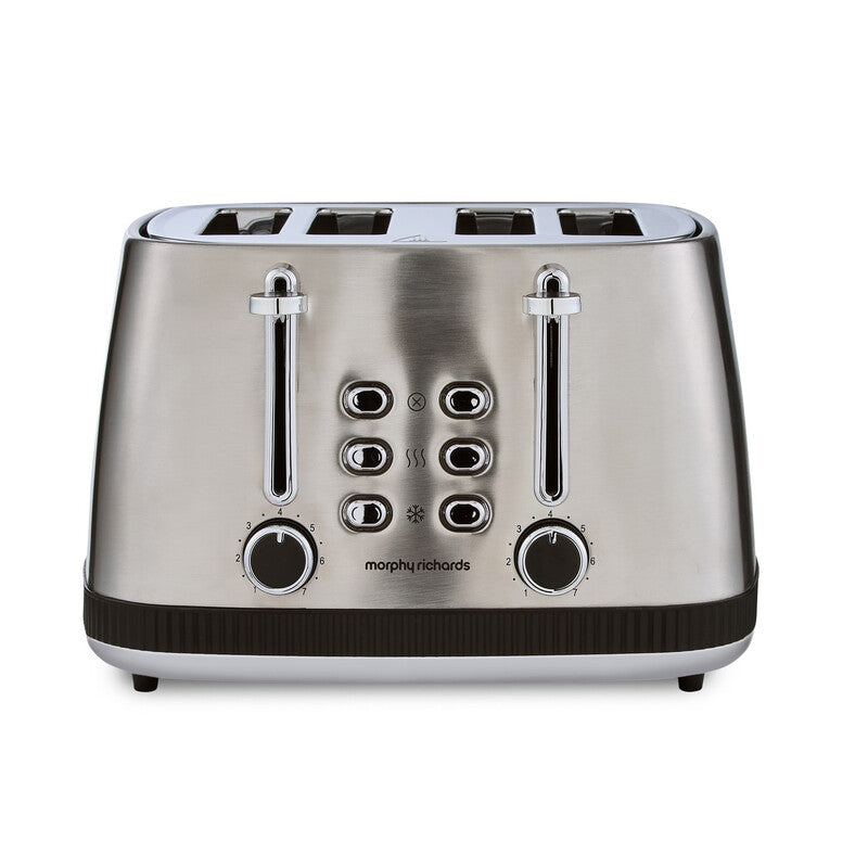 Morphy Richards Mexborough 4-Slice Toaster, Variable Browning Control, Black & Stainless Steel - 242901 MegaBDM