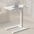 SIHOO D01 Overbed Table - Height & Tilt Adjustable, Laptop Standing Desk with Wheels for Hospital & Home Use, White MegaBDM