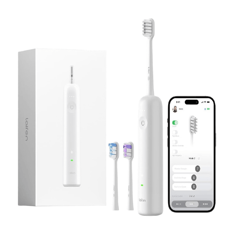 Laifen Wave Electric Toothbrush, Oscillation & Vibration Sonic Electric Toothbrush for Adults with 3 Brush Heads, IPX7 Waterproof Magnetic Rechargeable Travel Powered Toothbrush (White ABS) MegaBDM
