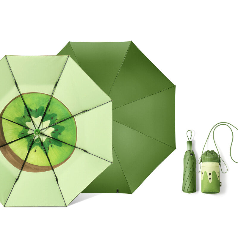 Beneunder BM397 Three-Fold Reinforced Black-Coated UV Protection Umbrella, Light Green Peach MegaBDM