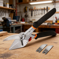 FLORA GUARD DIY-1 Miter Shears, Multi Angle Trim Cutter, Gasket Shear for Cutting Soft Wood, Plastic, PVC and More, Including 2 Spare Blades (JDJ-001) MegaBDM