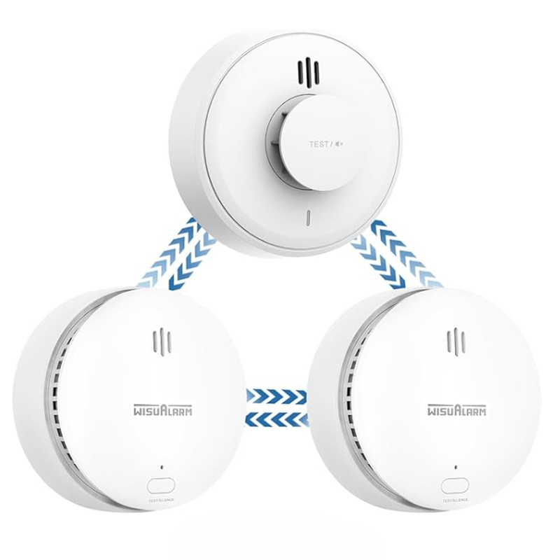 [Final Price £36.99] Wisualarm Smoke Alarm, Interlinked Smoke and Heat Alarm Scotland Bundle, Pre-linked, 10-Year Battery Life,Compliant with Scotland & England Law (2 Smoke + 1 Heat) MegaBDM