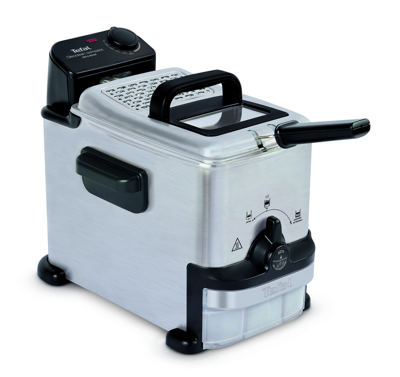 Tefal Oleoclean Compact Semi-Professional Deep Fryer - 1600W, Stainless Steel with Removable Oil Box, 2L Oil Capacity, Patented Filtration System, 3 Portions - FR701640 MegaBDM