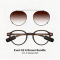 Even Realities - Even G2 A Brown (Panto) + Clip & Pouch Brown Panto Bundle MegaBDM