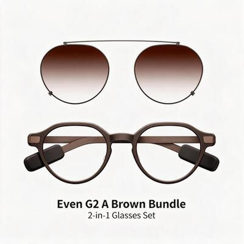 Even Realities - Even G2 A Brown (Panto) + Clip & Pouch Brown Panto Bundle MegaBDM