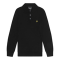 Lyle & Scott Merino Blend Long Sleeve Polo Shirt - Jet Black MegaBDM