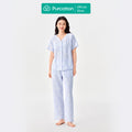 Purcotton Women's AirySoft Gauze Loungewear Set - Long Bottoms Style - Skin-Friendly, Restful & Casual Style - Summer Ocean World - Top: 165/88A; Bottoms: 165/72A MegaBDM