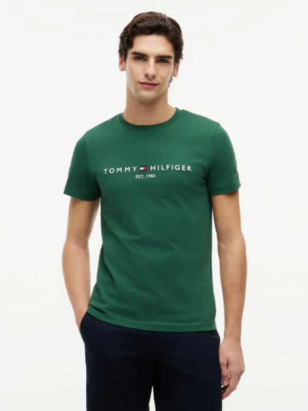 Tommy Hilfiger MSW Logo Embroidery Slim T-Shirt - Street Green MegaBDM