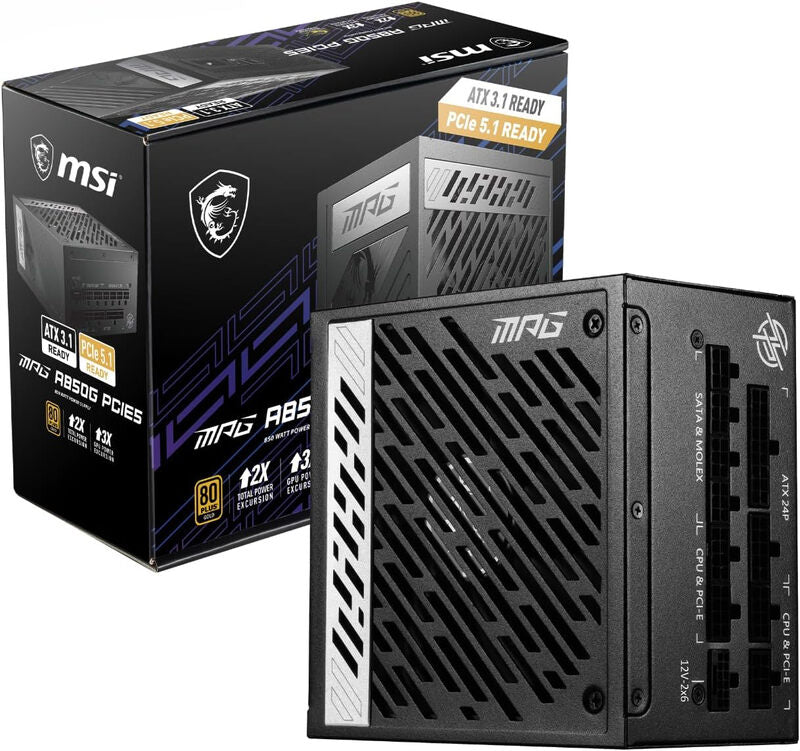 MSI 850W ATX Fully Modular Power Supply - MPG A850G PCIE5 MegaBDM