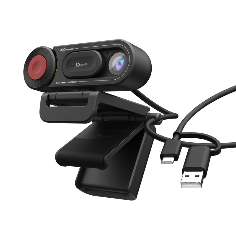 j5create JVU250 HD Webcam with Auto & Manual Focus Switch, Black MegaBDM