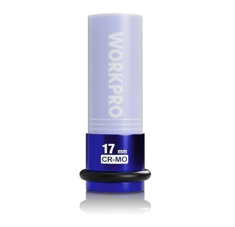 WORKPRO 1/2" Drive 17mm Impact Socket, Cr-Mo Steel Protective Wheel Nut Sockets, Non-Marring Lug Nut Wheel Sockets for Car Repair MegaBDM