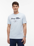 Tommy Hilfiger MSW Textured Logo Jersey T-Shirt - Breezy Blue MegaBDM