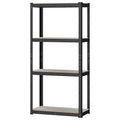 JOYFURNOS 4-Tier Shelving Unit, Steel Shelving Unit for Storage, for Garage, Shed, Load Capacity 520 kg, Greige and Black MegaBDM