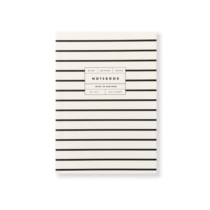Katie Leamon A5 Notebook 300 Blank Pages 100GSM B&W Stripe MegaBDM