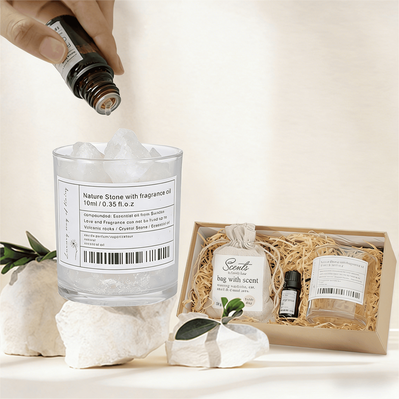 Zooly Crystal Diffuser Gift Set - White Tea Serenity (White Crystal), 380g, 1 Set MegaBDM