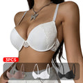 SEZZGU Lace Trim Underwire Bra, Push Up & Comfortable Shaping Bra 3PCS 80C MegaBDM