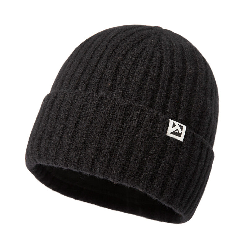 TOP-EX 100% Merino Wool Beanie Fleece Lined Hat Watch Cap for Cold Weather Winter Warm M/L Black MegaBDM
