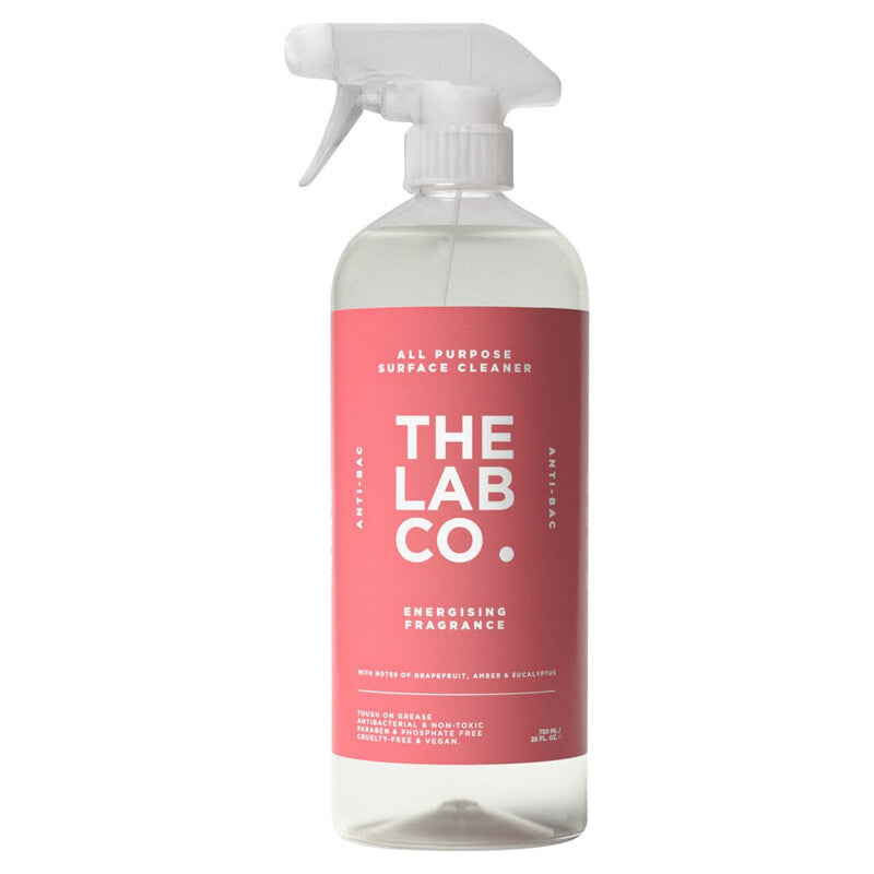 The Lab Co. Antibacterial All Purpose Cleaner 750ml Multi Surface Cleaning Spray Energising Fragrance Grapefruit Amber Eucalyptus MegaBDM