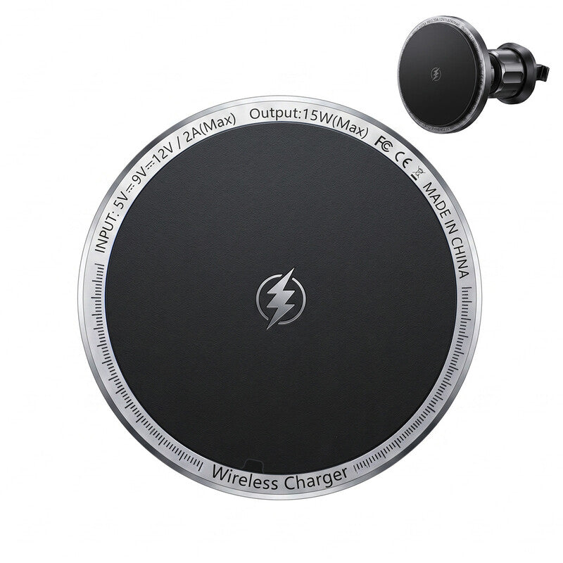 Rexsun 15W Magnetic Wireless Car Charger, Magsafe Car Mount Charger, Air Vent/Dashboard for Magsafe Phone Holder Fits iPhone 14/13/12 Series, M2 PRO, Black MegaBDM