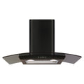 CDA ECP72BL 70 cm Curved Glass Chimney Cooker Hood – Black – Energy Class D MegaBDM