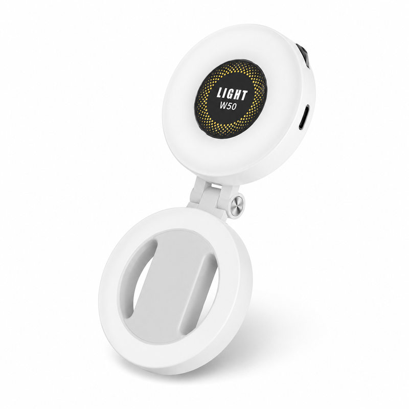 VoxorAI M28 White Fill Light, Selfie Fill Light, Magnetic Selfie Light, Magnetic Beauty Selfie Light, CRI95+ 360° LED Portable Lamp with Mirror, Compatible with iPhone/Android (Selfies, Photography, TikTok, Zoom Calls, and Videos) MegaBDM