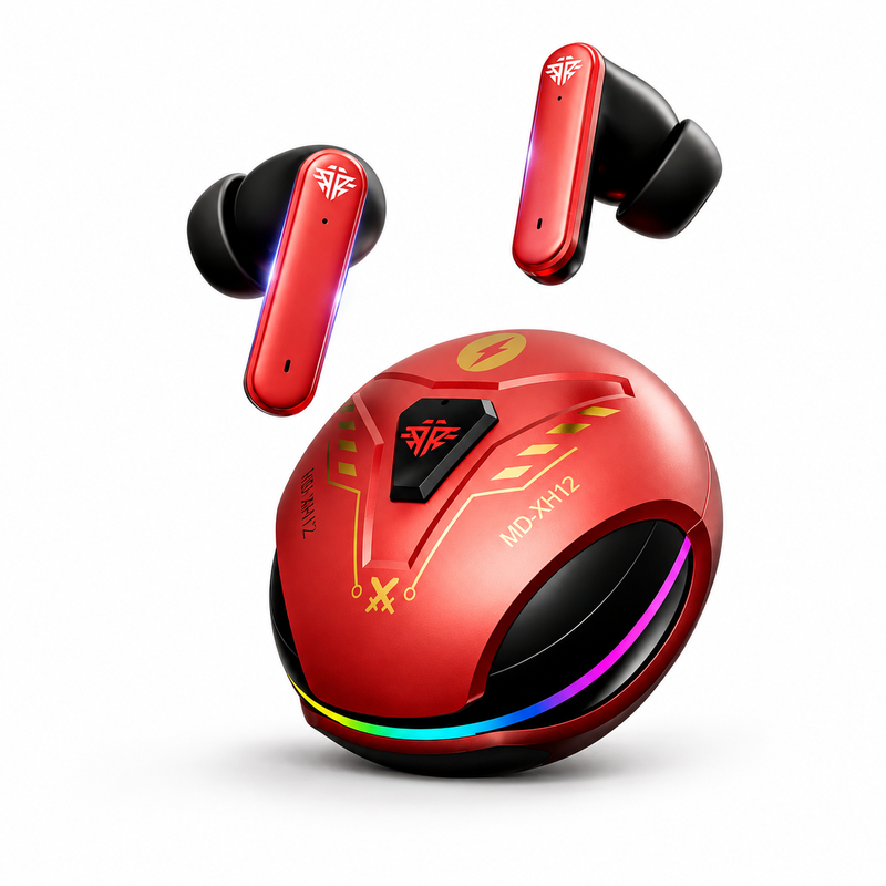 VoxorAI XH12 Red AI Translation Earphones Provide Real-Time Translation Support for 150 Languages. These Bluetooth Earbuds Are Stylish and Suitable for Study, Travel, and Business Use MegaBDM
