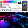 Dreamcolor Acrylic Interior Car LED Strip Light with Wireless APP, RGB 22 in 1 with 175 Inches 600 LEDs Fiber Optic Car Ambient Lighting Kits, Dual Zone Sound Active Function LED Strip for Car MegaBDM