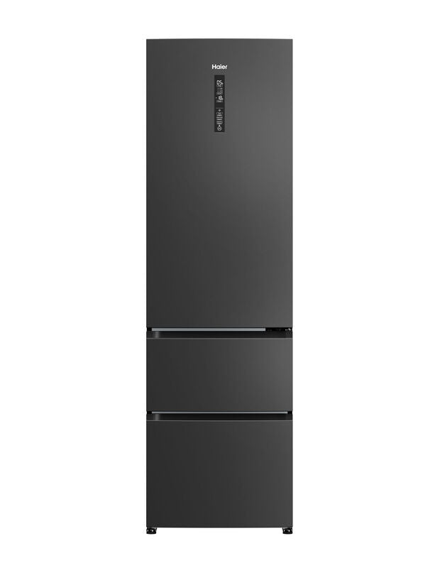 Haier HETR3619ENPB 60cm Wide, 190cm Tall, Total No Frost, 3 Door, 60/40 Fridge Freezer - Slate Black, E Rated MegaBDM