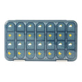 JORDAN&JUDY Portable Sealed Weekly Pill Organizer Large Capacity Pill Dispenser Pill Storage Box 28 Compartments-Blue, New Year Sale, Top Gift Picks MegaBDM