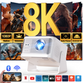 Magcubic Smart Projector, 8K Supported, Native 1080P Full HD, 900 ANSI, Android 14, 5G WiFi 6 Bluetooth 5.4, 180° Rotation & Auto Keystone, Portable Projector for Home Cinema Bedroom Outdoor Compatible with HDMI/USB/Phone/PS5/TV Stick, HY350Max MegaBDM