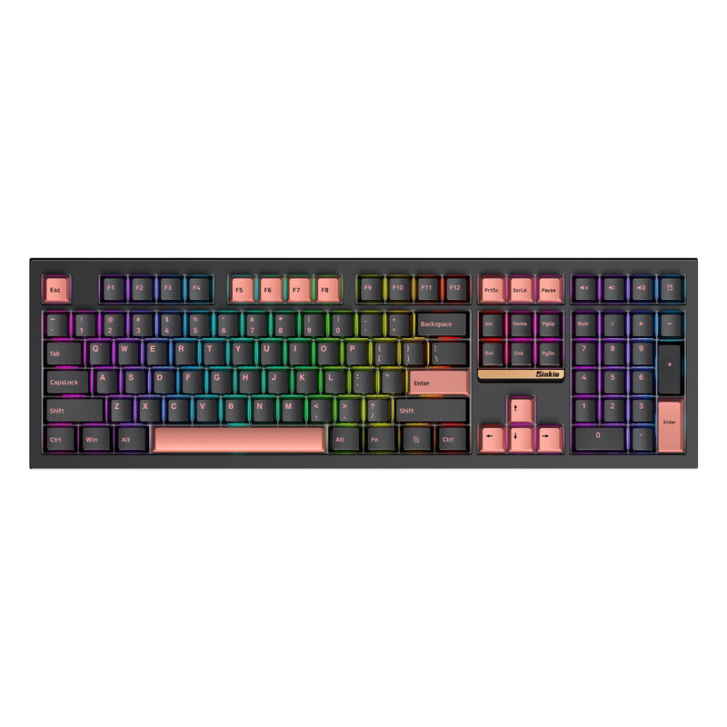 Siukie PL108W 108 Keys Detachable Switch 3MODE RGB Mechanical Keyboard Black MegaBDM