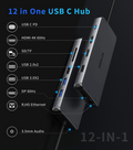 USB-C to 2HDMI+DP+2USB3.0+2USB2.0+RJ45+PD+SD/TF+Audio MegaBDM