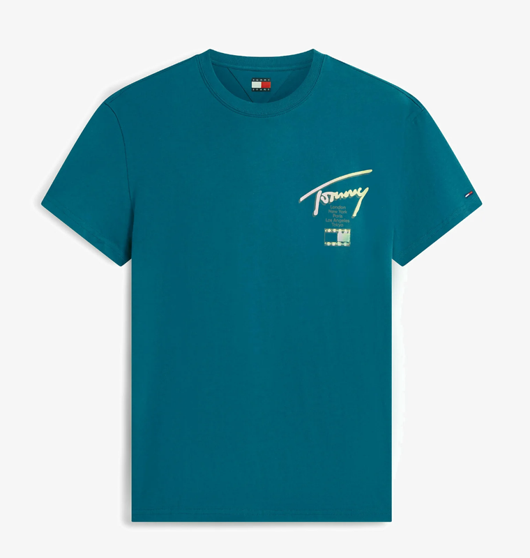 Tommy Hilfiger TJM T-Shirt City Sign Regular Fit - Polar Teal MegaBDM