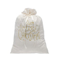 Festive 70Cm White / Gold Merry Christmas Sack MegaBDM