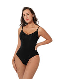 FeelinGirl Everyday Wear Seamless Comfortable Hip-Hugging Panties Ruched Bust Bodysuit for Women M/L Black, Couple Gift Perfect Gift MegaBDM
