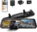 WOLFBOX G900 PRO Dash Cam 4K+2.5K Car DVR Voice Control 5GHZ WI-FI and GPS Video Recorder Front and rear camera, includes 128G Card MegaBDM