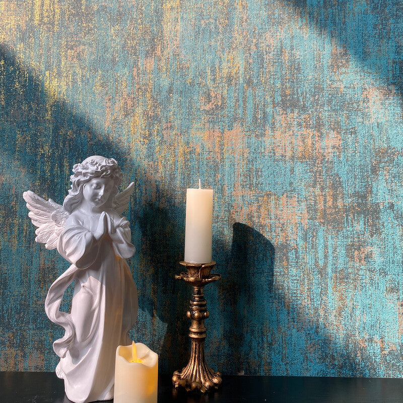 Murgall Non-Adhesive Industrial Style Wallpaper, Blue, 44x600cm, 1 Roll MegaBDM