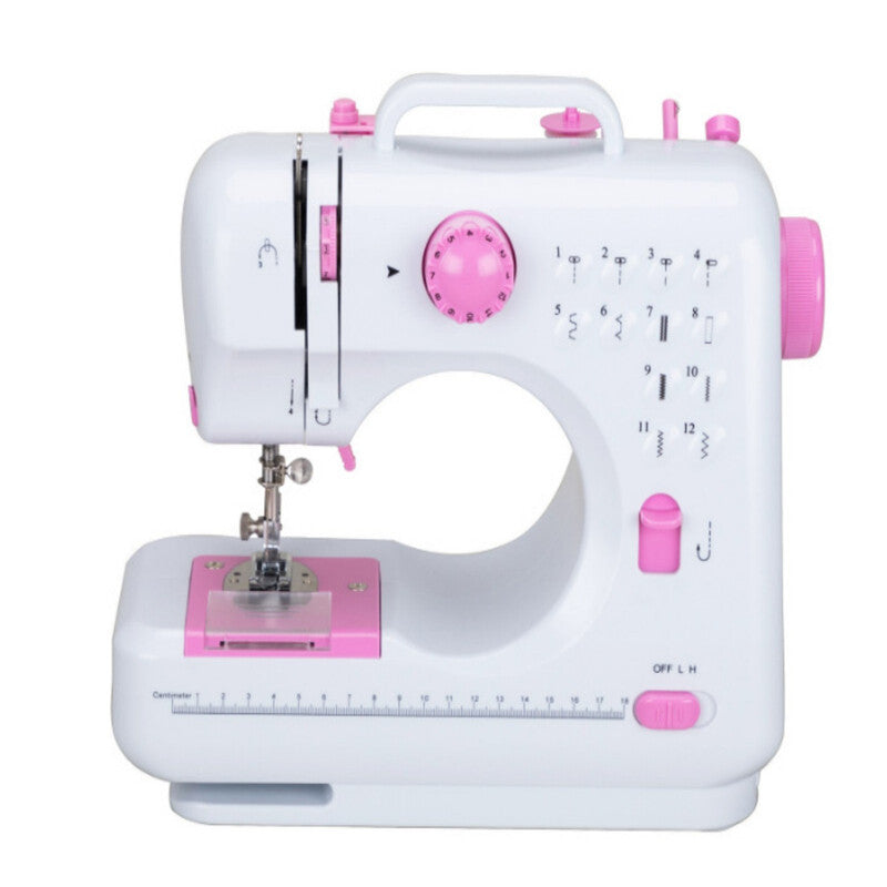IAGREEA Mini Portable Electric Sewing Machine, 12 Stitches Dual Power Sewing Machine with LED Light, Easy to Use for Home DIY, Clothing Mending & Kids Craft Projects, Pink MegaBDM